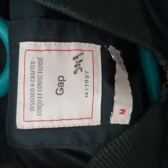 Gap men's dark green light bomber jacket medium - Picture 2 of 2